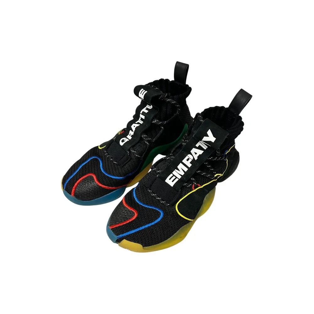 Adidas Pharrell Crazy BYW Mens 8.5 Black Multi Gratitude Empathy G27805 Sneakers